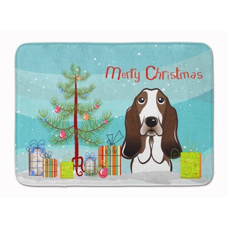 Carolines Treasures Christmas Tree and Basset Hound Machine Washable Memory Foam Mat BB1615RUG